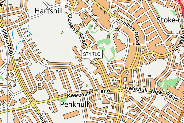 ST4 7LQ map - OS VectorMap District (Ordnance Survey) ST4 7LQ map - OS VectorMap District (Ordnance Survey)