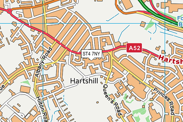 ST4 7NY map - OS VectorMap District (Ordnance Survey) ST4 7NY map - OS VectorMap District (Ordnance Survey)