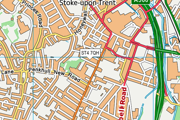 ST4 7QH map - OS VectorMap District (Ordnance Survey)