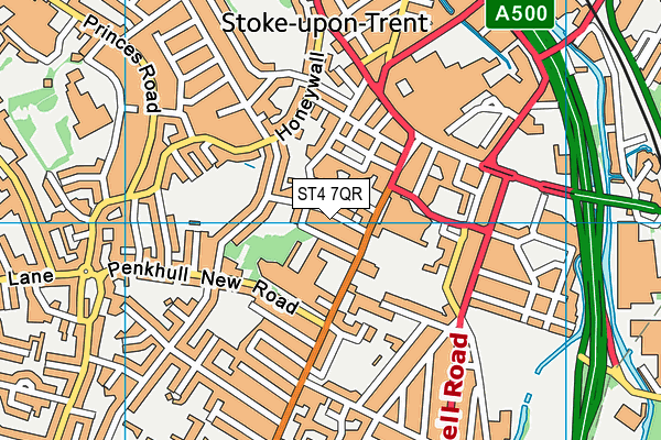 ST4 7QR map - OS VectorMap District (Ordnance Survey)