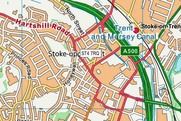 ST4 7RQ map - OS VectorMap District (Ordnance Survey) ST4 7RQ map - OS VectorMap District (Ordnance Survey)