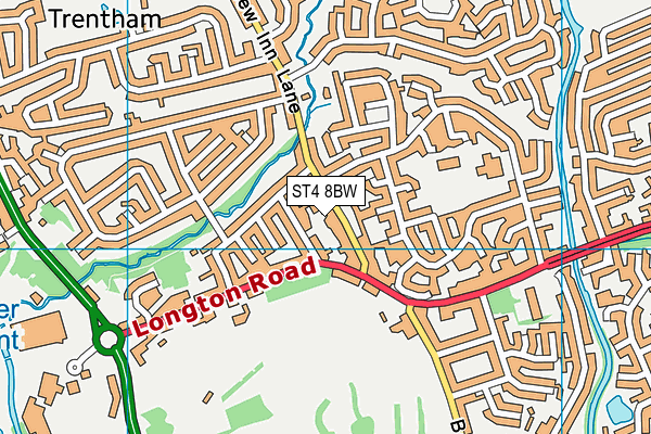ST4 8BW map - OS VectorMap District (Ordnance Survey)