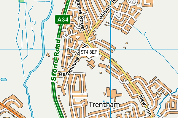 ST4 8EF map - OS VectorMap District (Ordnance Survey) ST4 8EF map - OS VectorMap District (Ordnance Survey)