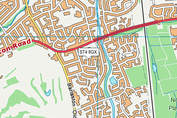 ST4 8GX map - OS VectorMap District (Ordnance Survey) ST4 8GX map - OS VectorMap District (Ordnance Survey)
