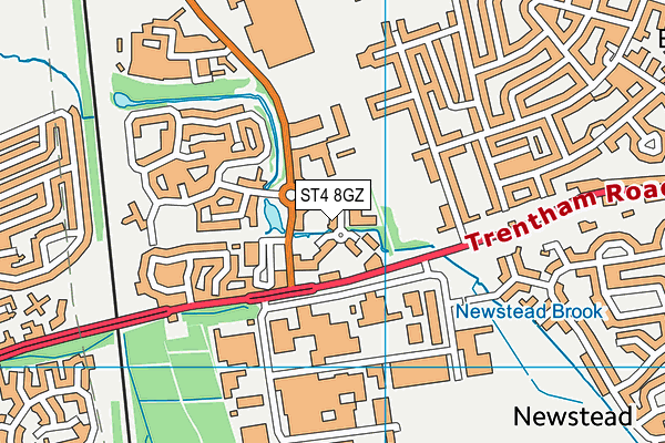 ST4 8GZ map - OS VectorMap District (Ordnance Survey) ST4 8GZ map - OS VectorMap District (Ordnance Survey)