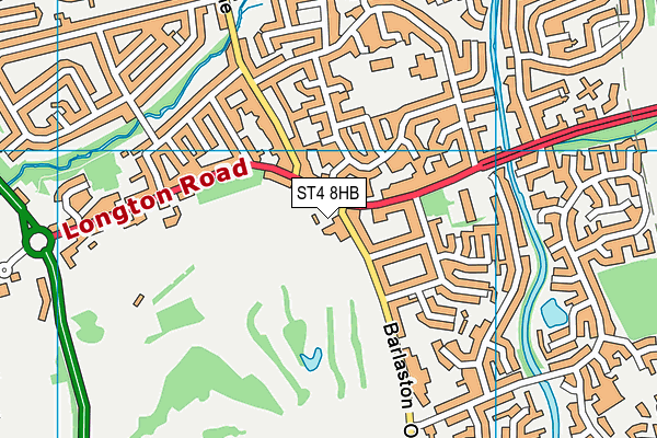 ST4 8HB map - OS VectorMap District (Ordnance Survey)