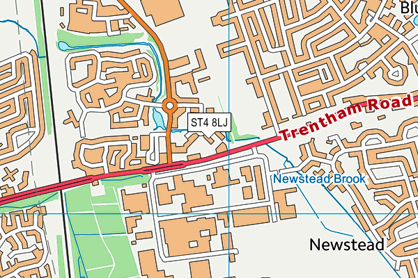 ST4 8LJ map - OS VectorMap District (Ordnance Survey) ST4 8LJ map - OS VectorMap District (Ordnance Survey)