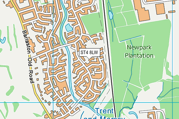 ST4 8LW map - OS VectorMap District (Ordnance Survey) ST4 8LW map - OS VectorMap District (Ordnance Survey)