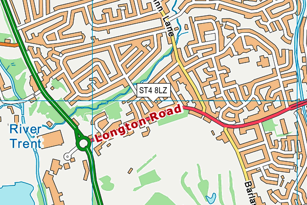 ST4 8LZ map - OS VectorMap District (Ordnance Survey) ST4 8LZ map - OS VectorMap District (Ordnance Survey)