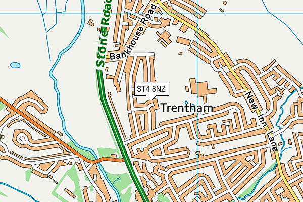 ST4 8NZ map - OS VectorMap District (Ordnance Survey) ST4 8NZ map - OS VectorMap District (Ordnance Survey)