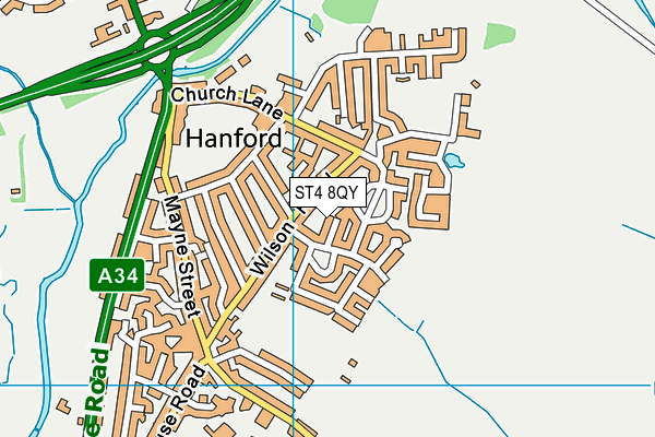ST4 8QY map - OS VectorMap District (Ordnance Survey) ST4 8QY map - OS VectorMap District (Ordnance Survey)