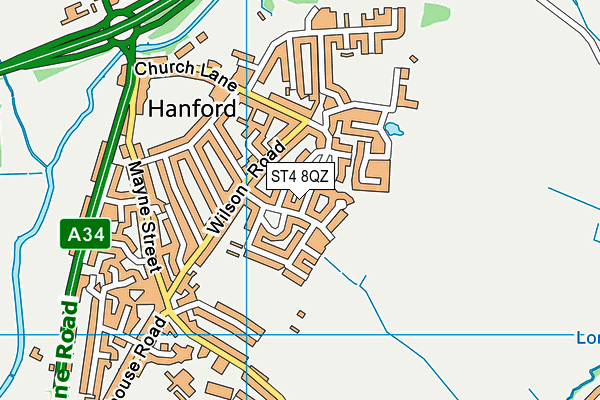 ST4 8QZ map - OS VectorMap District (Ordnance Survey) ST4 8QZ map - OS VectorMap District (Ordnance Survey)
