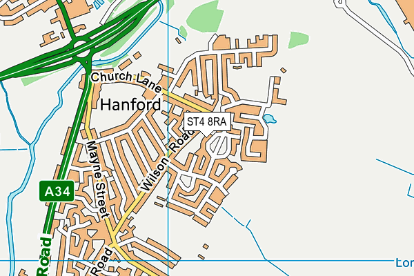 ST4 8RA map - OS VectorMap District (Ordnance Survey) ST4 8RA map - OS VectorMap District (Ordnance Survey)