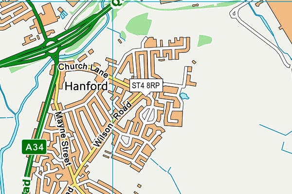 ST4 8RP map - OS VectorMap District (Ordnance Survey) ST4 8RP map - OS VectorMap District (Ordnance Survey)