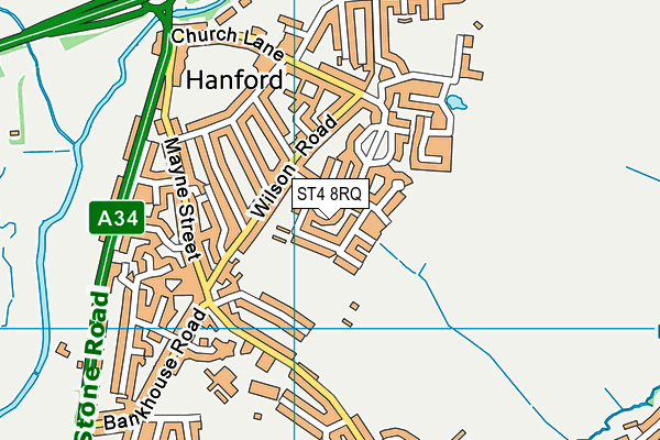 ST4 8RQ map - OS VectorMap District (Ordnance Survey) ST4 8RQ map - OS VectorMap District (Ordnance Survey)