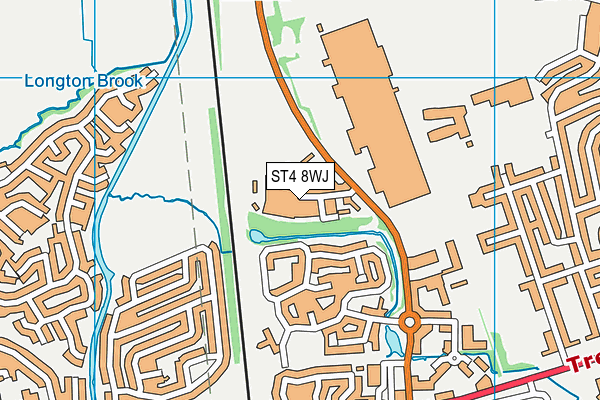 ST4 8WJ map - OS VectorMap District (Ordnance Survey) ST4 8WJ map - OS VectorMap District (Ordnance Survey)