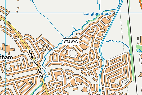 ST4 8YG map - OS VectorMap District (Ordnance Survey) ST4 8YG map - OS VectorMap District (Ordnance Survey)