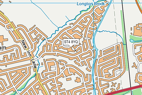 ST4 8YQ map - OS VectorMap District (Ordnance Survey) ST4 8YQ map - OS VectorMap District (Ordnance Survey)