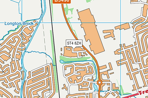 ST4 8ZH map - OS VectorMap District (Ordnance Survey) ST4 8ZH map - OS VectorMap District (Ordnance Survey)