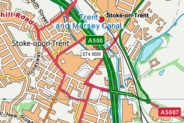ST4 9SW map - OS VectorMap District (Ordnance Survey) ST4 9SW map - OS VectorMap District (Ordnance Survey)