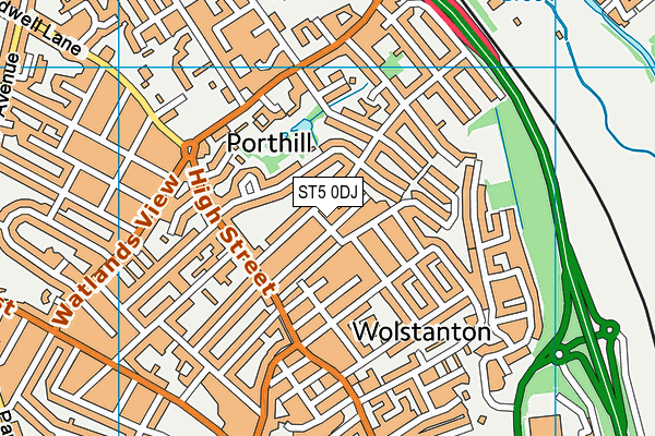 ST5 0DJ map - OS VectorMap District (Ordnance Survey) ST5 0DJ map - OS VectorMap District (Ordnance Survey)