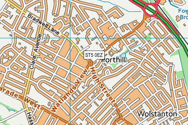 ST5 0EZ map - OS VectorMap District (Ordnance Survey) ST5 0EZ map - OS VectorMap District (Ordnance Survey)