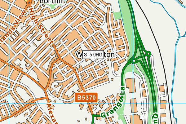 ST5 0HG map - OS VectorMap District (Ordnance Survey) ST5 0HG map - OS VectorMap District (Ordnance Survey)