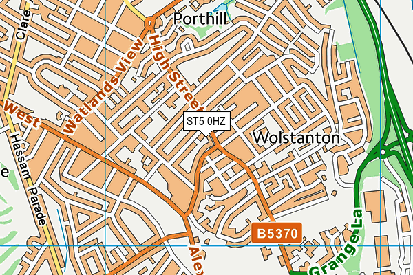 ST5 0HZ map - OS VectorMap District (Ordnance Survey) ST5 0HZ map - OS VectorMap District (Ordnance Survey)