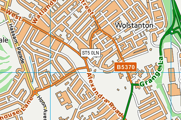 ST5 0LN map - OS VectorMap District (Ordnance Survey) ST5 0LN map - OS VectorMap District (Ordnance Survey)