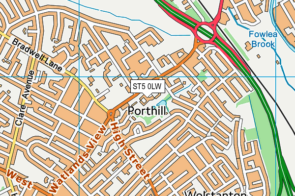 ST5 0LW map - OS VectorMap District (Ordnance Survey) ST5 0LW map - OS VectorMap District (Ordnance Survey)