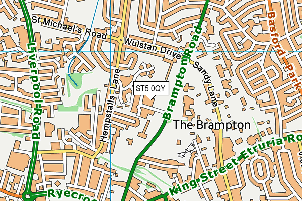 ST5 0QY map - OS VectorMap District (Ordnance Survey)
