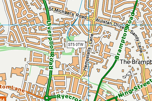 ST5 0TW map - OS VectorMap District (Ordnance Survey) ST5 0TW map - OS VectorMap District (Ordnance Survey)