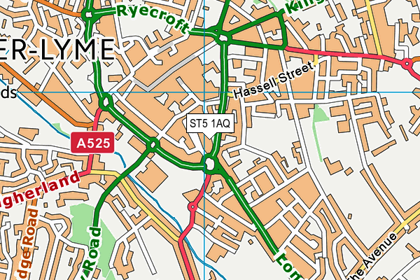 ST5 1AQ map - OS VectorMap District (Ordnance Survey) ST5 1AQ map - OS VectorMap District (Ordnance Survey)