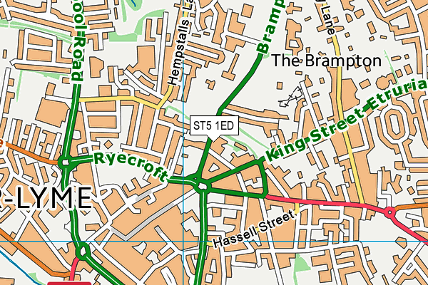 ST5 1ED map - OS VectorMap District (Ordnance Survey) ST5 1ED map - OS VectorMap District (Ordnance Survey)