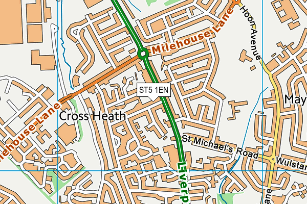 ST5 1EN map - OS VectorMap District (Ordnance Survey) ST5 1EN map - OS VectorMap District (Ordnance Survey)