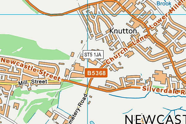 ST5 1JA map - OS VectorMap District (Ordnance Survey) ST5 1JA map - OS VectorMap District (Ordnance Survey)