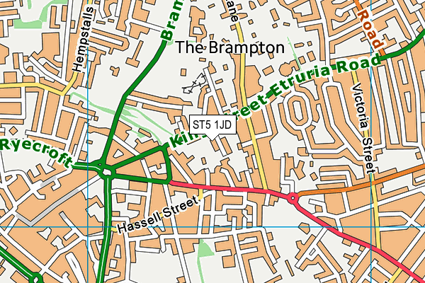 ST5 1JD map - OS VectorMap District (Ordnance Survey) ST5 1JD map - OS VectorMap District (Ordnance Survey)