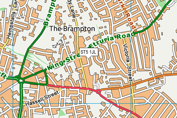 ST5 1JL map - OS VectorMap District (Ordnance Survey) ST5 1JL map - OS VectorMap District (Ordnance Survey)