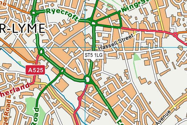 ST5 1LG map - OS VectorMap District (Ordnance Survey) ST5 1LG map - OS VectorMap District (Ordnance Survey)