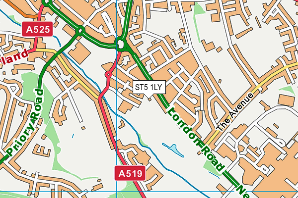 ST5 1LY map - OS VectorMap District (Ordnance Survey) ST5 1LY map - OS VectorMap District (Ordnance Survey)