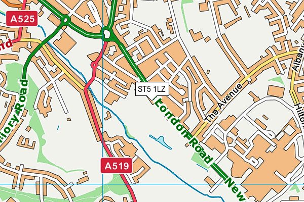 ST5 1LZ map - OS VectorMap District (Ordnance Survey)