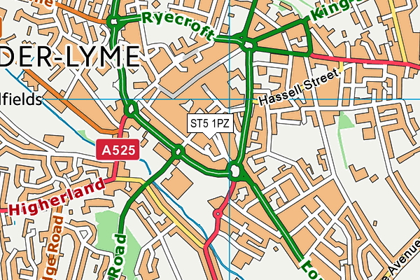 ST5 1PZ map - OS VectorMap District (Ordnance Survey) ST5 1PZ map - OS VectorMap District (Ordnance Survey)