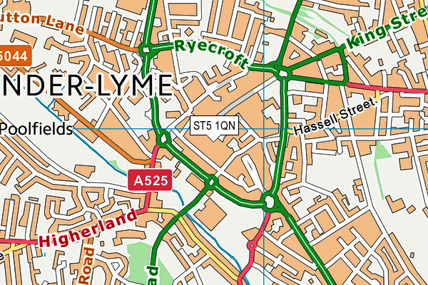 ST5 1QN map - OS VectorMap District (Ordnance Survey) ST5 1QN map - OS VectorMap District (Ordnance Survey)
