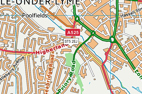 ST5 2EJ map - OS VectorMap District (Ordnance Survey) ST5 2EJ map - OS VectorMap District (Ordnance Survey)