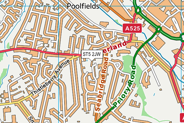 ST5 2JW map - OS VectorMap District (Ordnance Survey) ST5 2JW map - OS VectorMap District (Ordnance Survey)