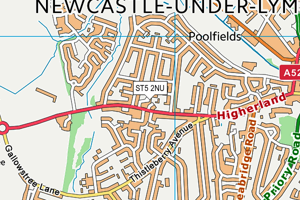 ST5 2NU map - OS VectorMap District (Ordnance Survey)