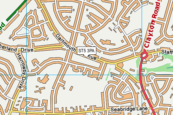 ST5 3PA map - OS VectorMap District (Ordnance Survey) ST5 3PA map - OS VectorMap District (Ordnance Survey)