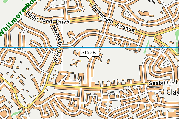 ST5 3PJ map - OS VectorMap District (Ordnance Survey) ST5 3PJ map - OS VectorMap District (Ordnance Survey)