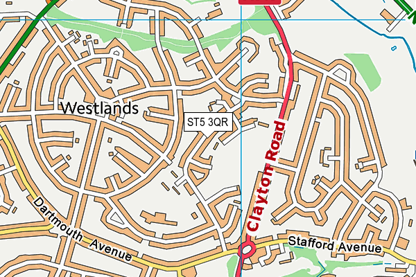 ST5 3QR map - OS VectorMap District (Ordnance Survey) ST5 3QR map - OS VectorMap District (Ordnance Survey)