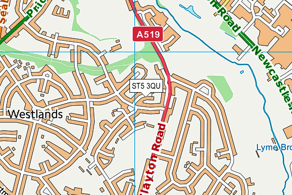 ST5 3QU map - OS VectorMap District (Ordnance Survey) ST5 3QU map - OS VectorMap District (Ordnance Survey)